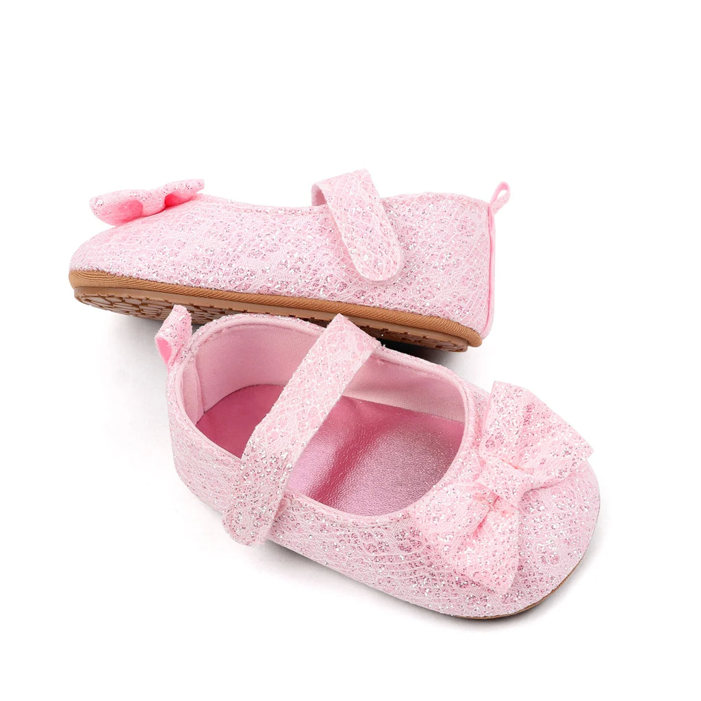 Baby Girl's First Walking Toddler Shoes Sping And Autumn Beautiful Design High Quality Hook-loop And TPR Sole Soft Comfortable