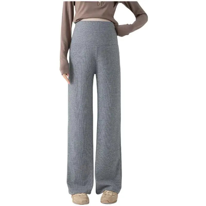 Pregnant Woman Maternity Straight Knitted Trousers With Adjustable Waist 2026 Autumn