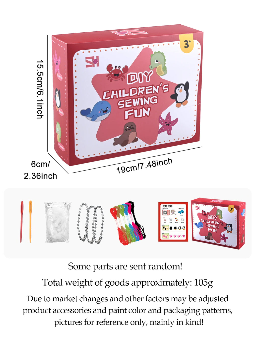 DIY Sewing Toys for Kids, Make Milk Tea Ocean Animal Plushie Craft Set Handmade Fabric with Holes and Threads Gifts