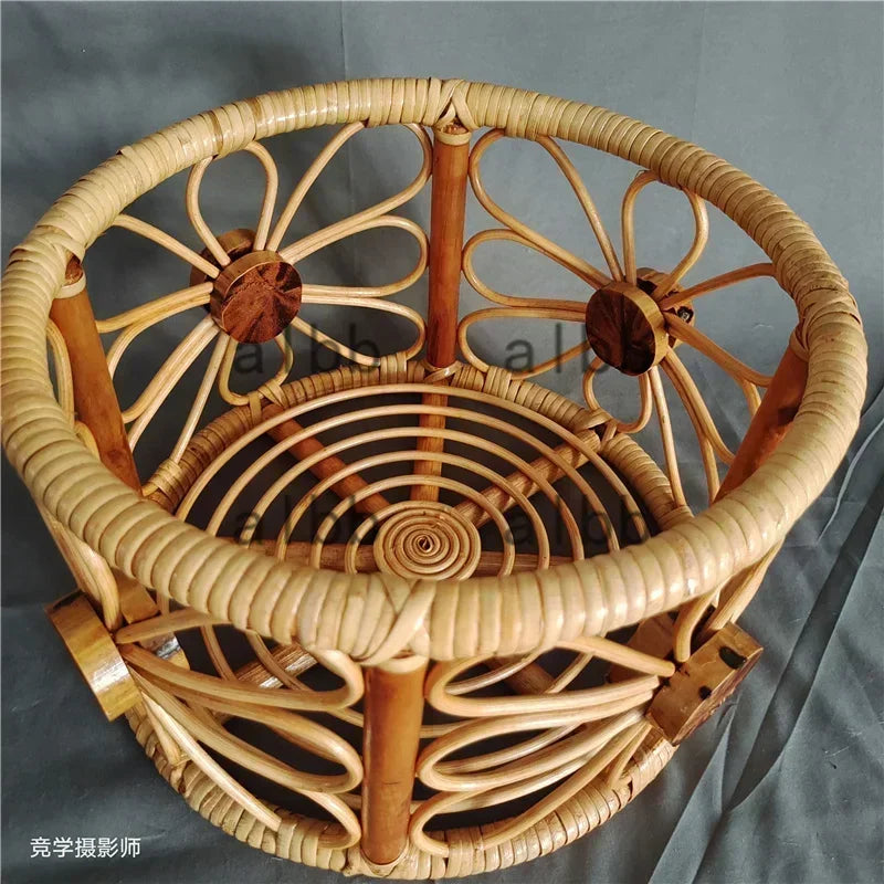 1pc Rattan Baby Bed Chair Round Sleeping Basket Newborn Photo Prop Studio Shooting Essential Infant Photography Accessory Supply