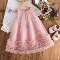 Summer New Baby Girl Pink Dress Cute Butterfly Children'S Birthday Clothes (9 Months -4 Years Old)