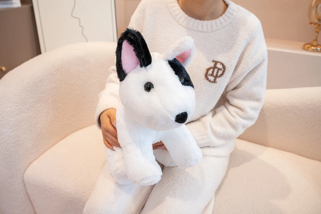 New 40/50cm Sitting Posture Bull Terrier Plush Toys Kawaii Pet Dog Stuffed Animal Toy Sleep Mate Throw Pillow Kid Birthday Gift