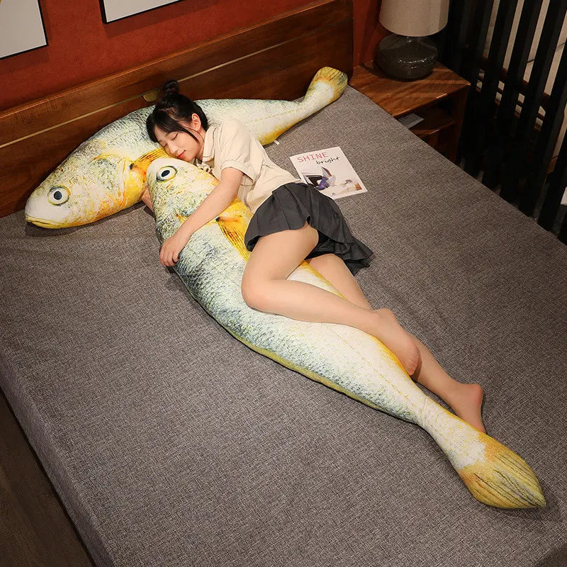 Artificial yellow croaker Plush Pillow Imitation Funny Fish Stuffed Pillow Emulational Home Sofa Plush Decoration Cushion