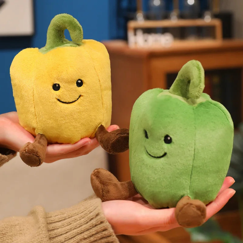 New Creative Cartoon Colored Pepper Plush Toys Stuffed Cozy Smile Vegetables Doll Cute Office Desktop Companion Delicate Gift