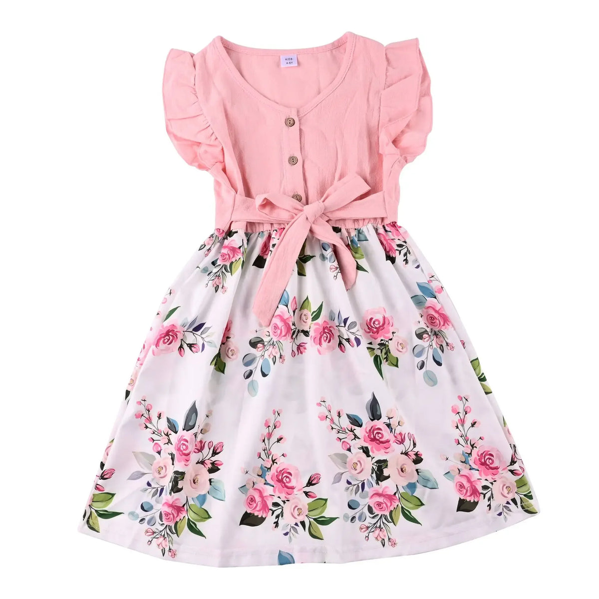 Mother Daughter Macthing Dresses Family Set Flower Mom Mum Baby Mommy and Me Clothes Fashion Cotton Dress Women Girls Outfits