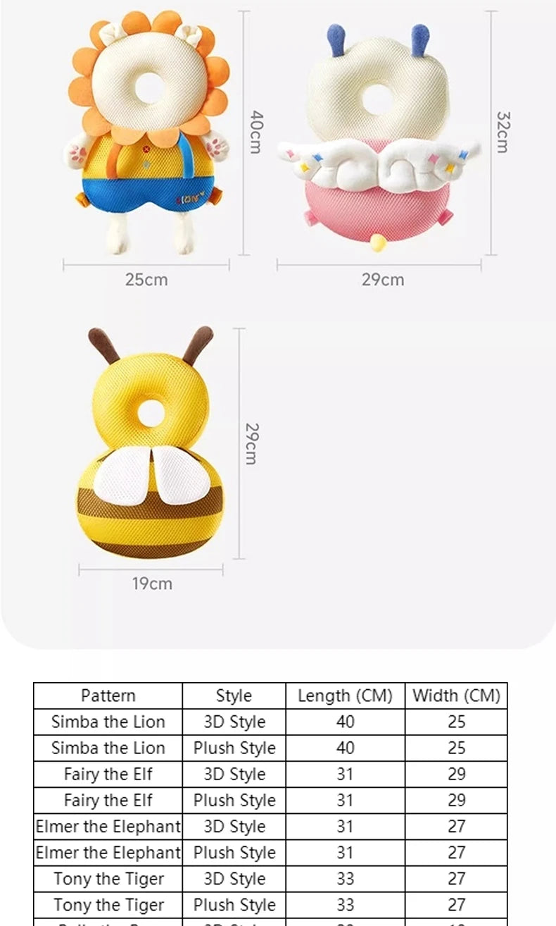 AIBEDILA Baby Head Protector Pillow Backpack Anti-Fall Safety Cushion for Newborn Toddlers Learning to Walk Kids Safe Support