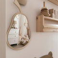 Ins Scandinavian Style Lemon Anti-Shattering Wood Mirror Home Room Decoration Background Wall for Bedroom Decoration Hanging Mirror for Bathroom, Living Room, Bedroom Wall Hanging, Handmade Room Decoration Wall Mirror Shootin - Baby World SA
