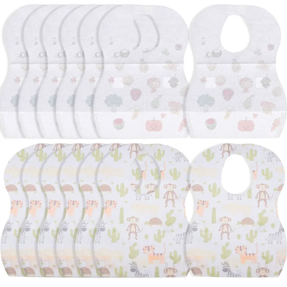 40pcs Baby Disposable Bib Teething Kids Feeding Apron Clothes Protector For Infant Toddlers   Kids Meal Baby Eating Apron