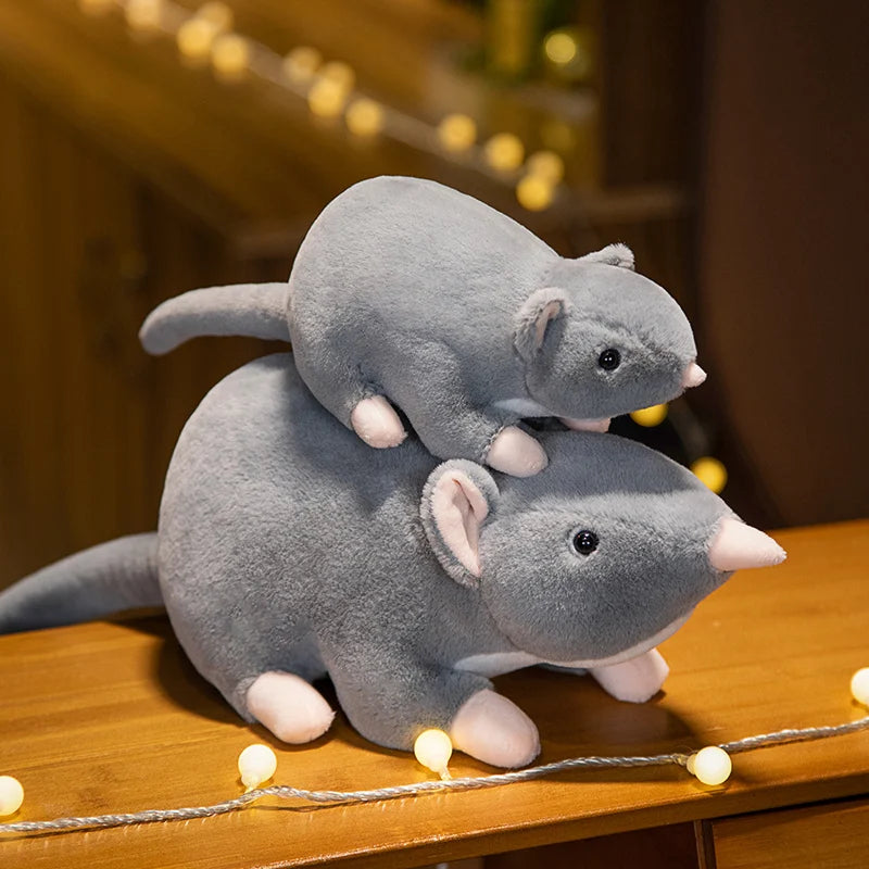 Lifelike Mouse Soft Plush Toy Lovely Grey Mice Full Stuffed Animal Rat Pillow Funny Toy Birthday Christmas Gifts