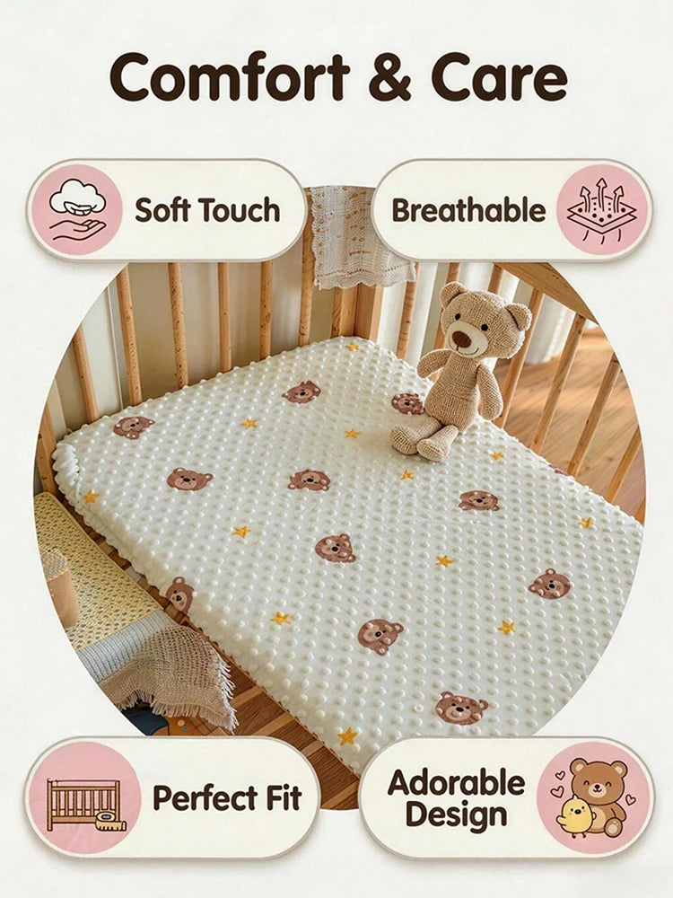 1Pc Baby Diaper Changing Pad, Ultra-Soft 3D Bean Material, Cute Animal Print, Washable and Durable, Suitable for Newborns, Cribs, Strollers, and Travel Use