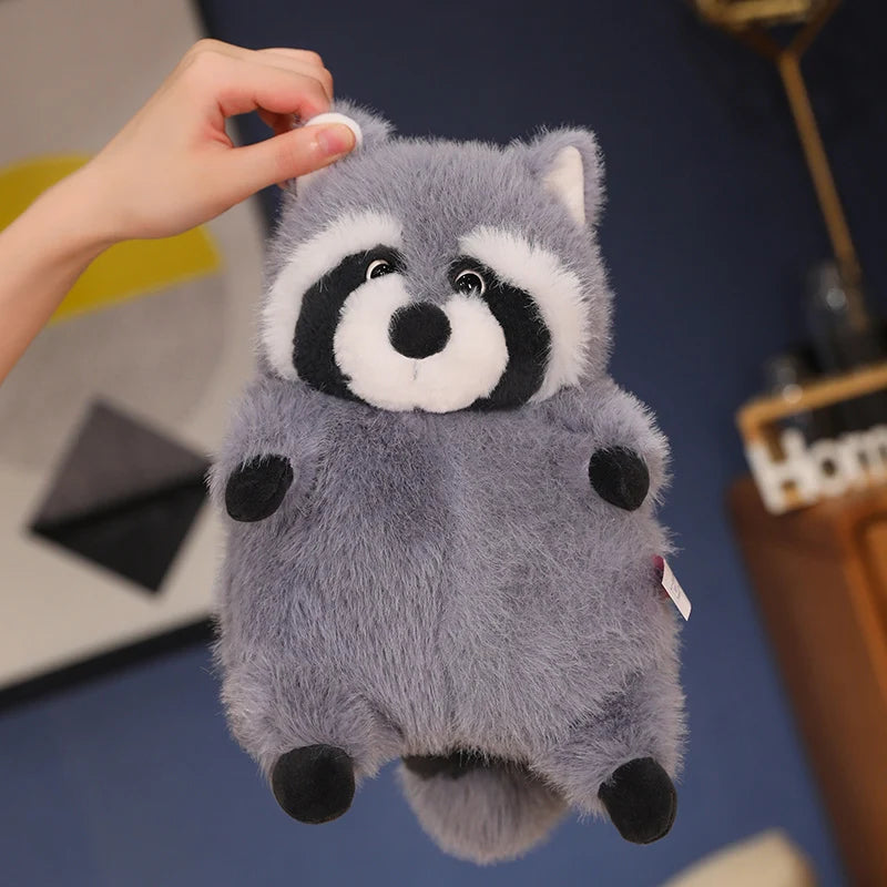 Artificial Fat Raccoon Plush Doll Grey Round Raccoon Animal Plush Toy Super Soft Christmas Gift For Boys And Girls