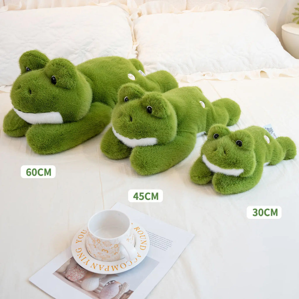 Hot Simulation Giant Frog Plush Toy Stuffed Animals Plushies Green Lying Frogs Throw Pillow Cushion Home Deco For Kids Gift