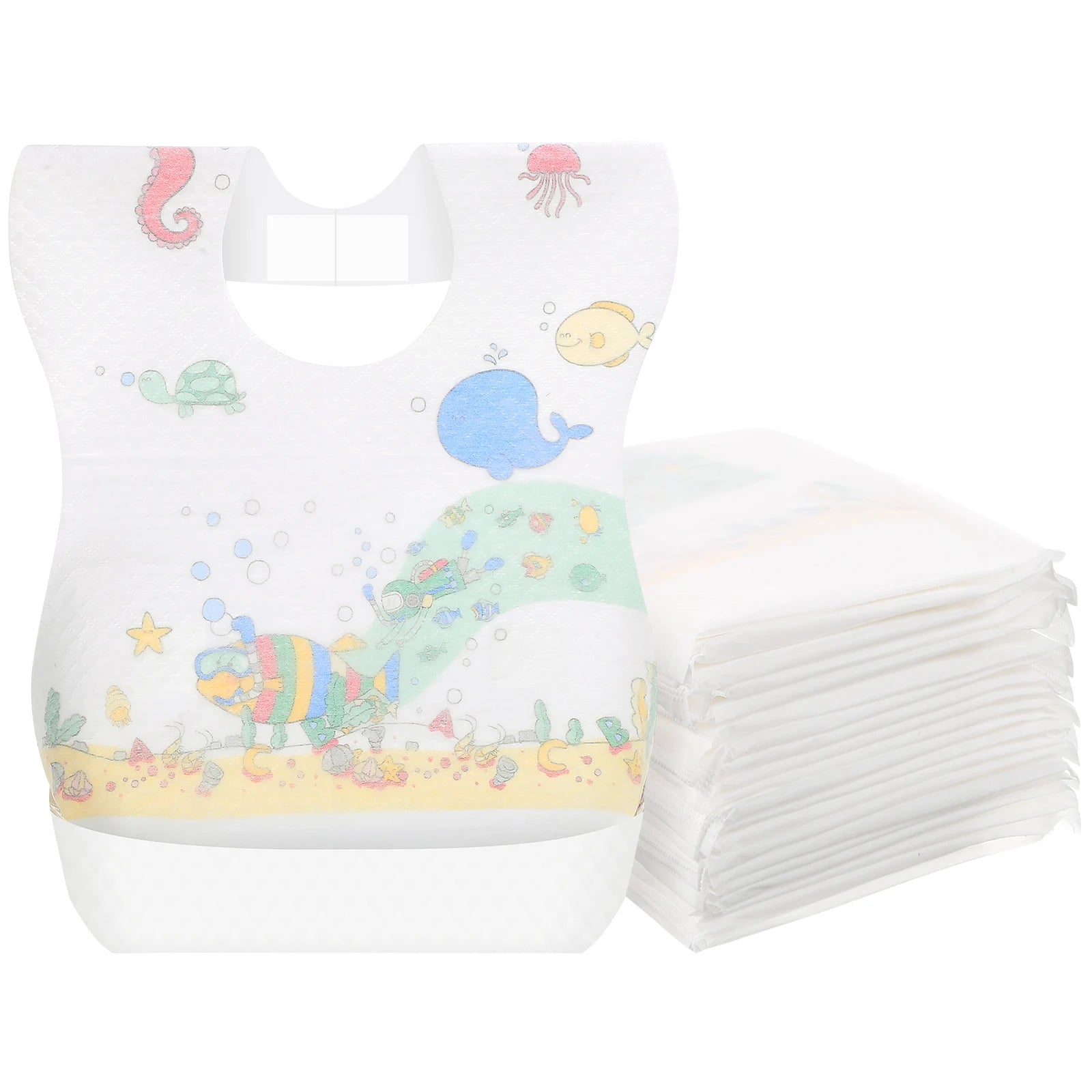 40pcs Baby Disposable Bib Teething Kids Feeding Apron Clothes Protector For Infant Toddlers   Kids Meal Baby Eating Apron