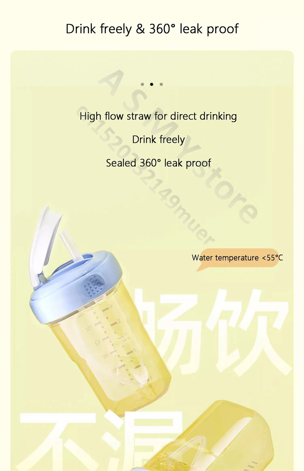 Suitable for hegen bottle accessories, storage box cover/cup cover/handle/dust cover+bottle collar/straw/square bottle universal