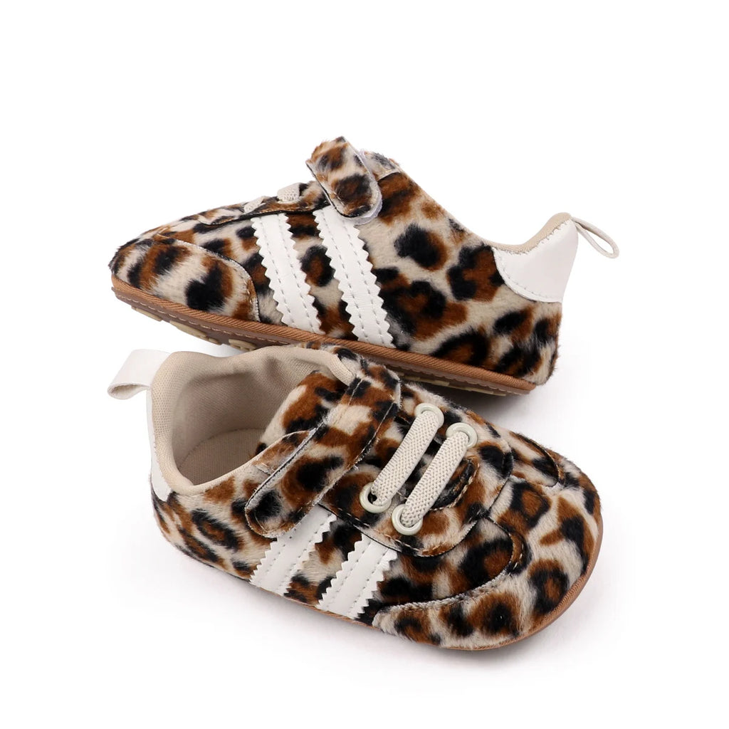Hot Selling Baby Unisex First Walking Toddler Shoes For 0-18 Months Leopard Print Design Fashion And Comfortable High Quality