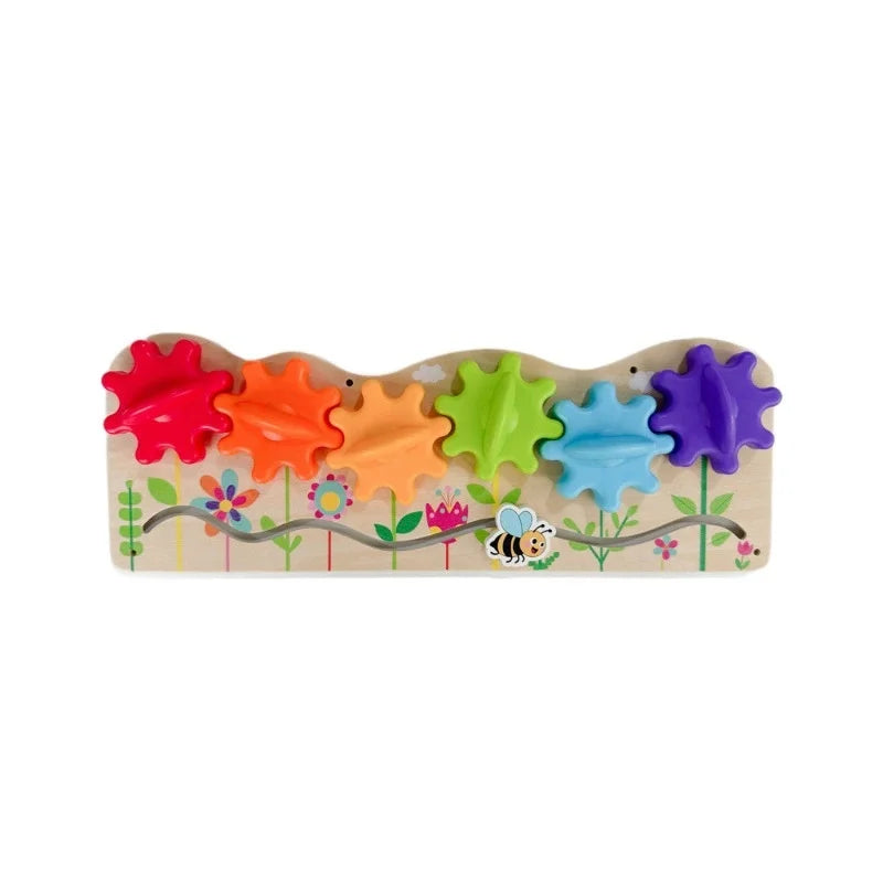 Diy Montessori Busy Board Educational Toy Bee Flower Gear Gate Led Lamp Drum Learning