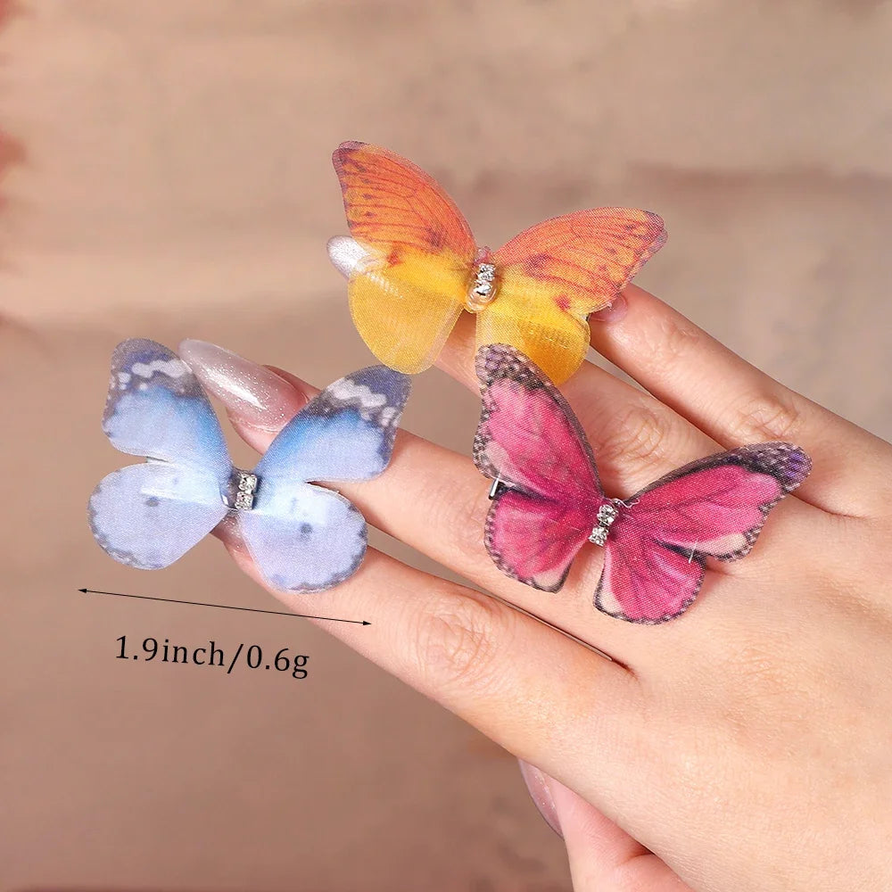 6Pcs/set Sweet Butterfly Hairpins for Girls Do Not Hurt Hair Super Nice Boutique Hairclips Womens Fashion Hair Accessories