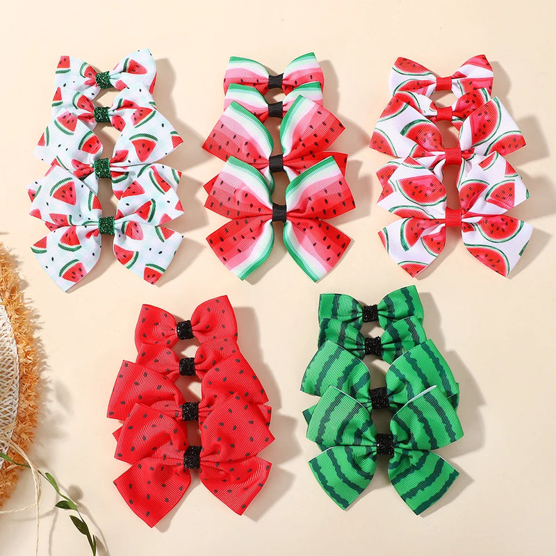 4Pcs Summer Watermelon Hair Clips Set for Kids Hair Accessories Girls Tourist Beach Vacation Headwear Hairgripes