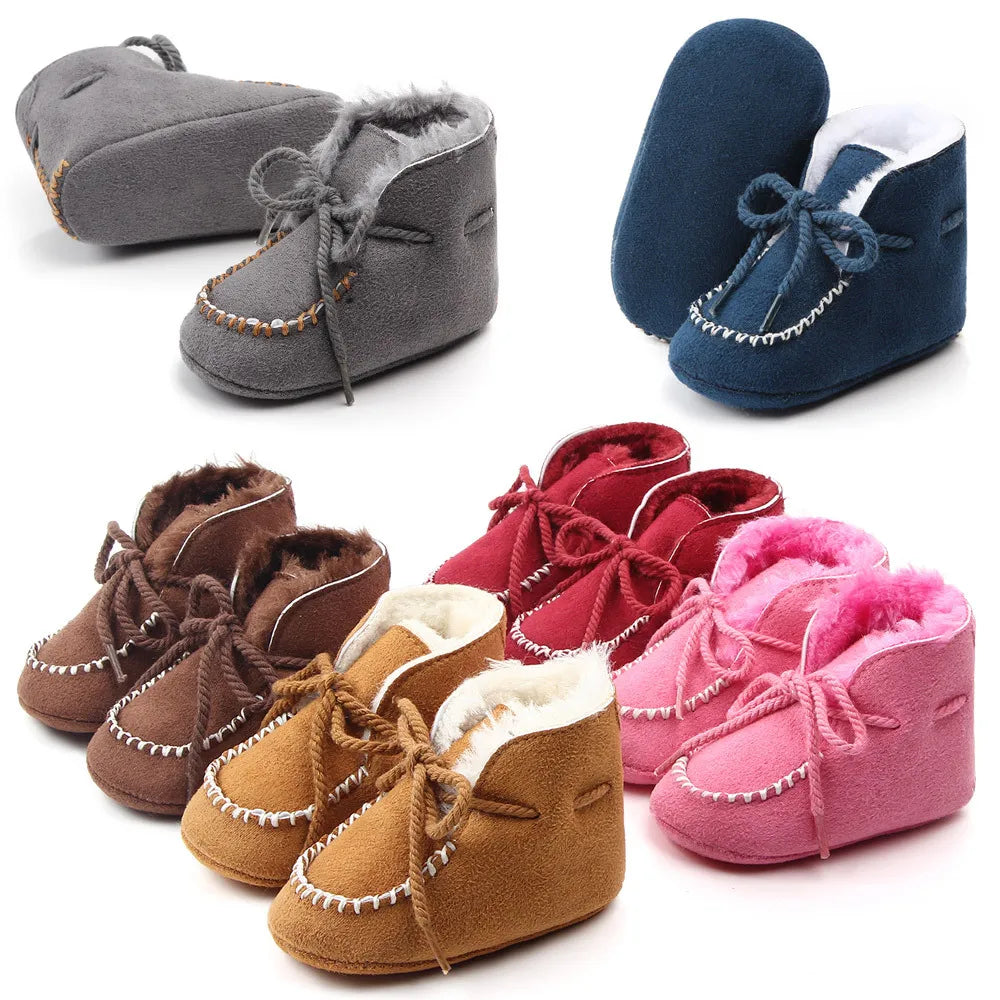 Winter Baby Girls and Boys Thick Warm Plush Fur Booties Fashion Design Soft Soled Comfortable High Quality Prewalker Shoes D2245