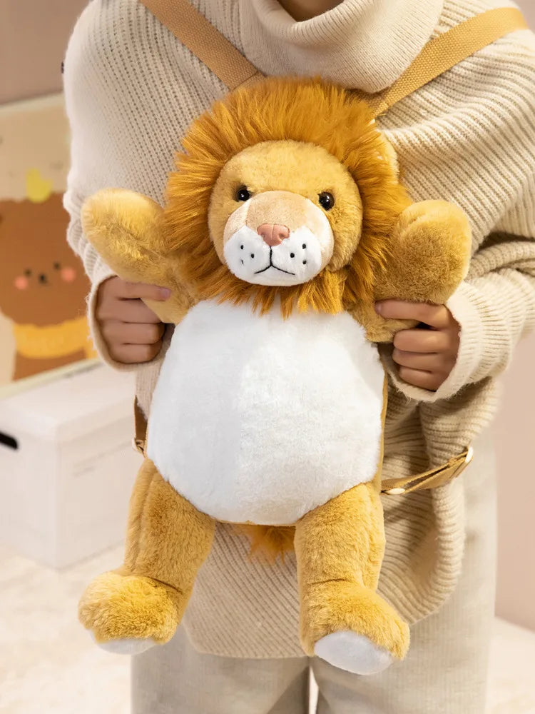 Hot 1pc 40cm Lovely Plush Sloth Alpaca Lemur Elephant Backpack Toy Cute Animal Shoulders Bag Lions Rabbit Giraffe Nice Gift