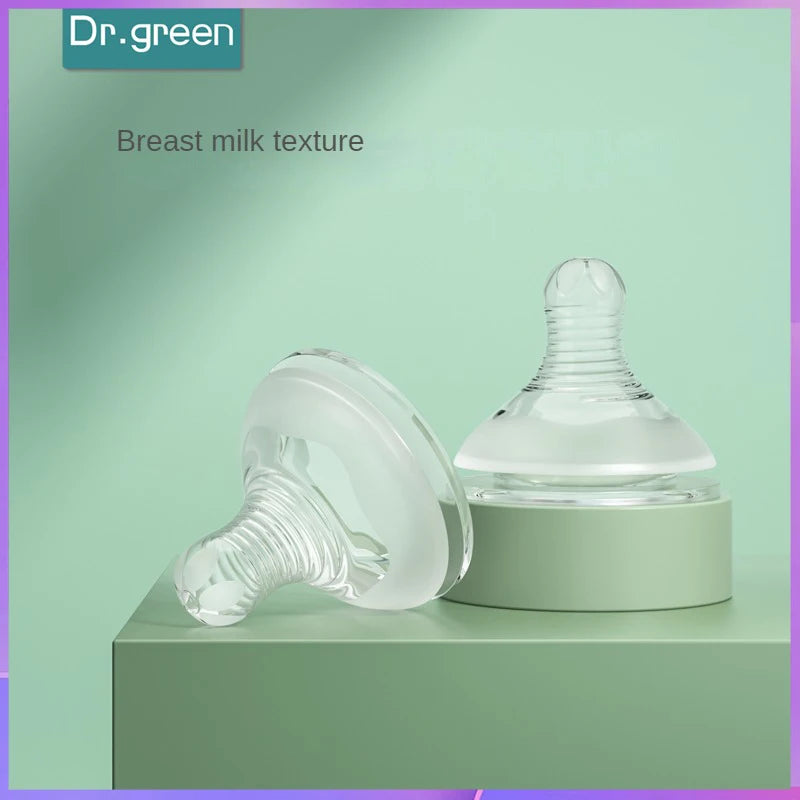 Dr.Green Wide Mouth S/M/L/Cross hole Nipple Bottle nipple safe silicone material soft texture Suitable for 0-3 years old babies
