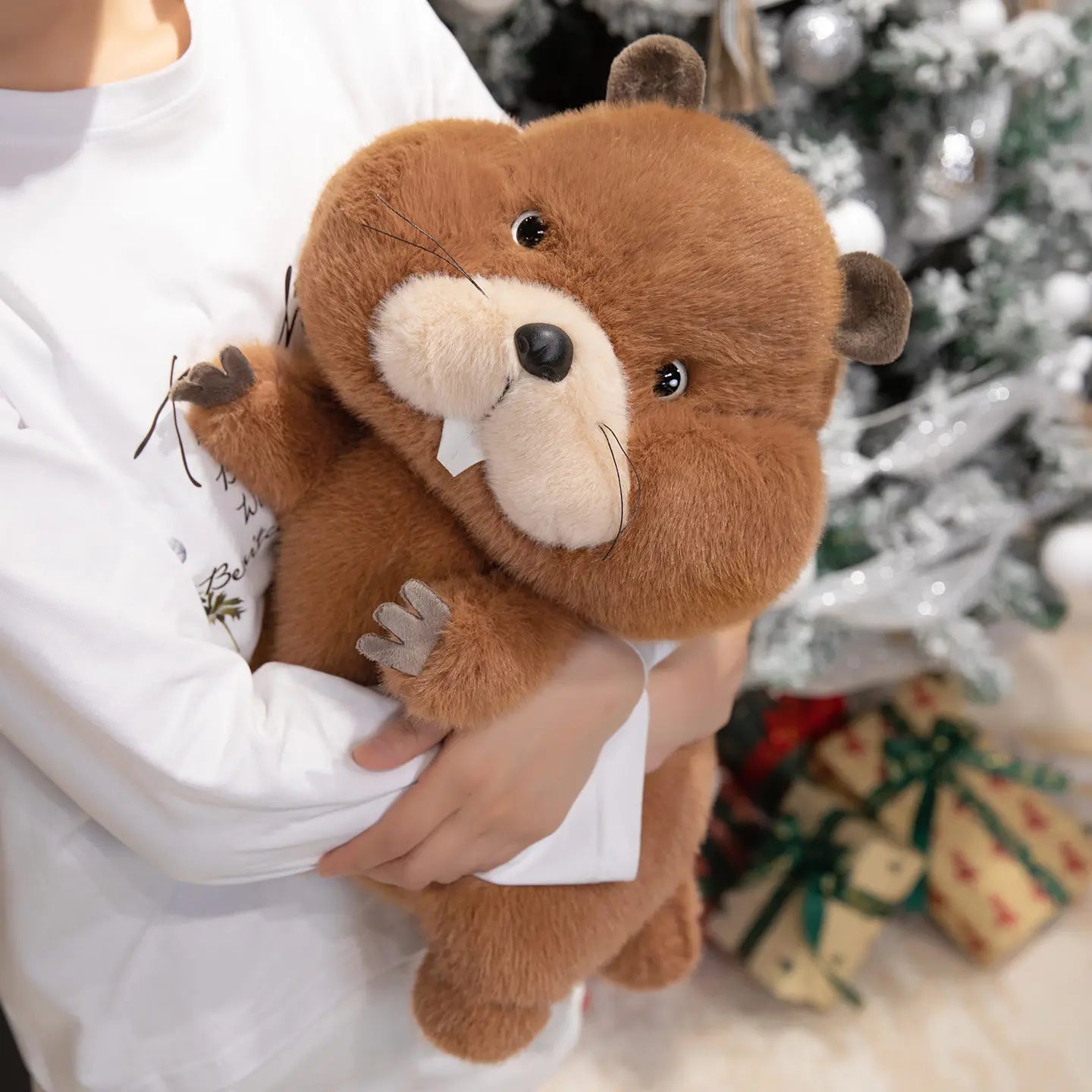 22/35/45cm Simulation Beaver Plush Doll Cute Fluffy Sitting Marmot Groundhog Toy For Kids Adorable Birthday Gift Doll