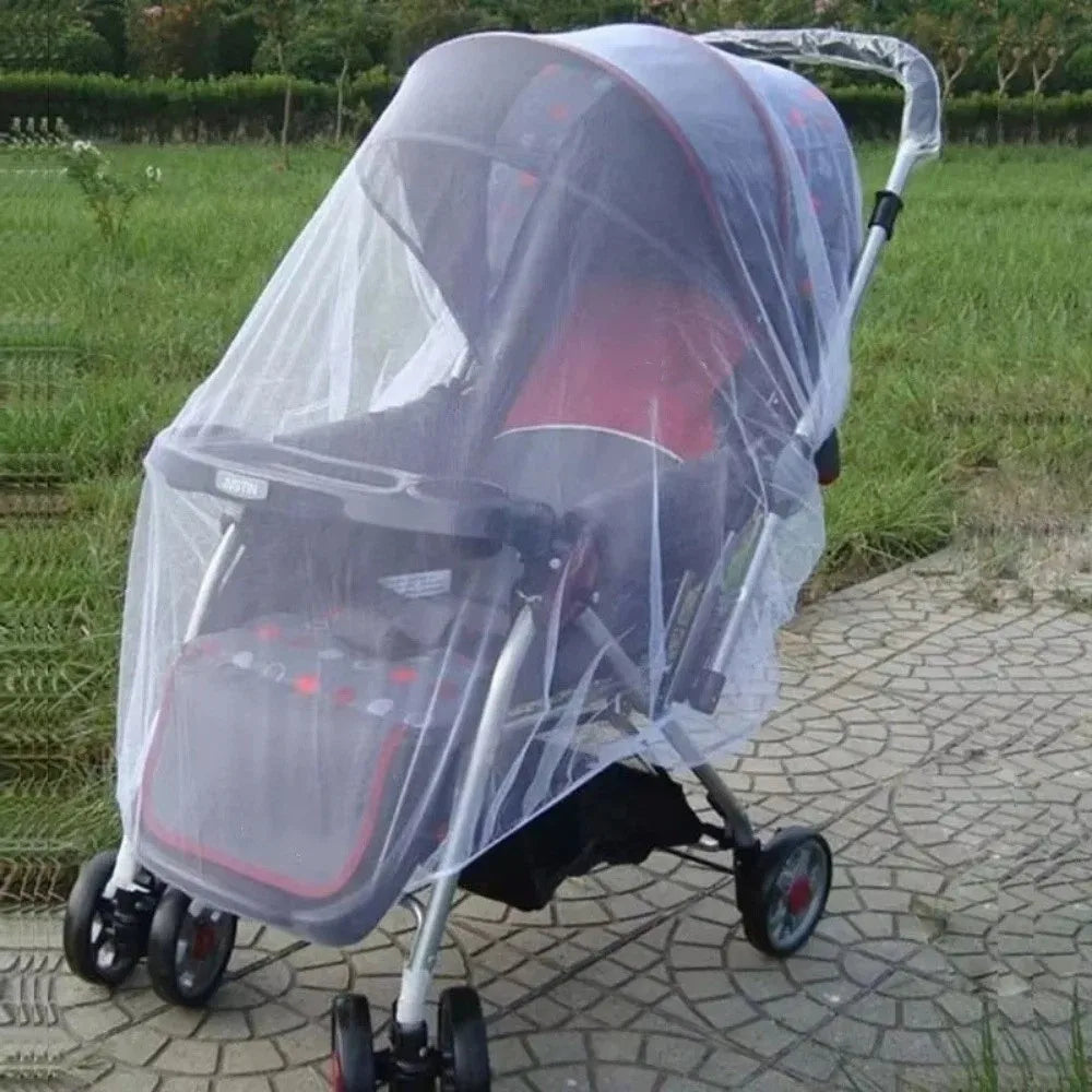 Full Coverage Pram Mosquito Net Dense Mesh Polyester Material Insect Shield Net Windproof Sunshade Snug Fit Design
