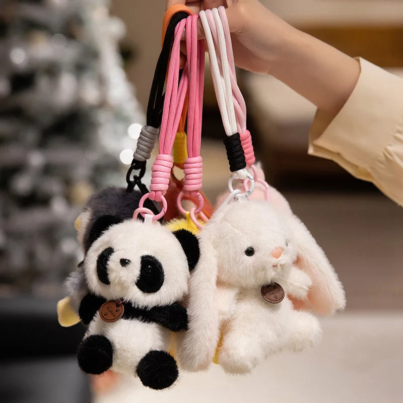 Soft Plush Cute Animal Pendant Dolls - Panda Fox Sloth Cat Dinosaur Bunny Capybara Pig Stuffed Toys for Children Gifts