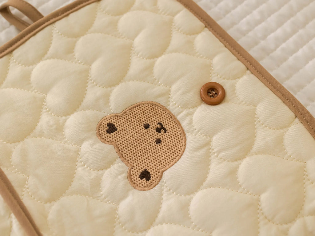 Korean ins baby portable urine pad bag multi-functional cute embroidery diaper changing diaper pad diaper changing pad