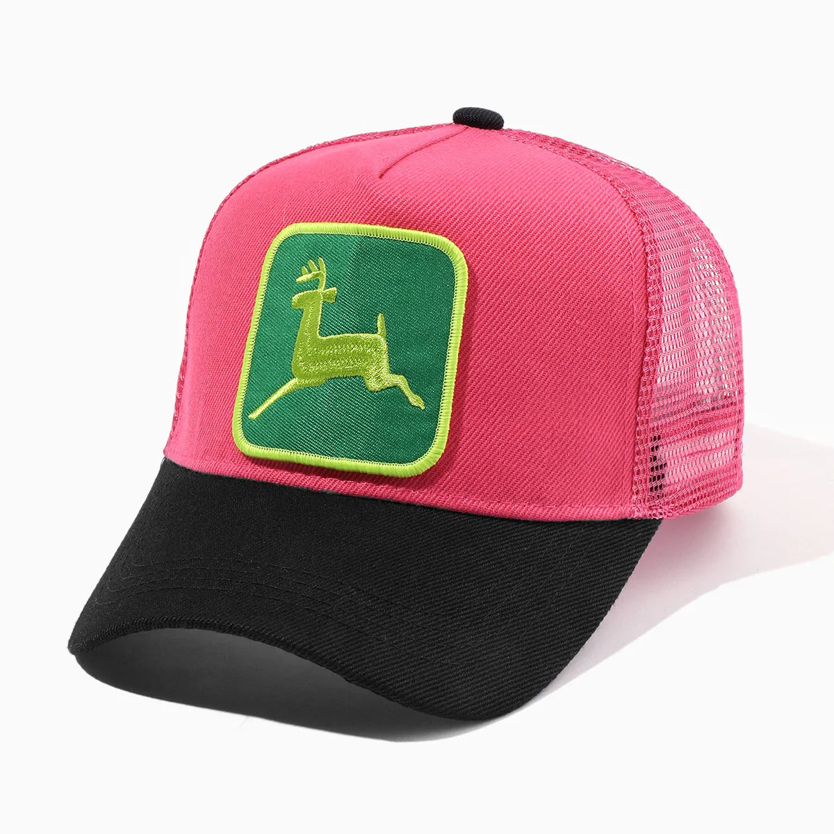 Elk Embroidery Duckbill Cap For Women Sun Protection Wide Brim Adjustable Mesh Cap Ekdb