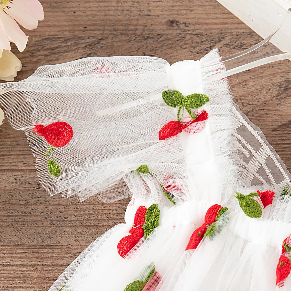 Girls' Dress Summer Lace Floral Print Cute Princess Baby Girl Dress Adorable Wedding Flower Girl Outfit