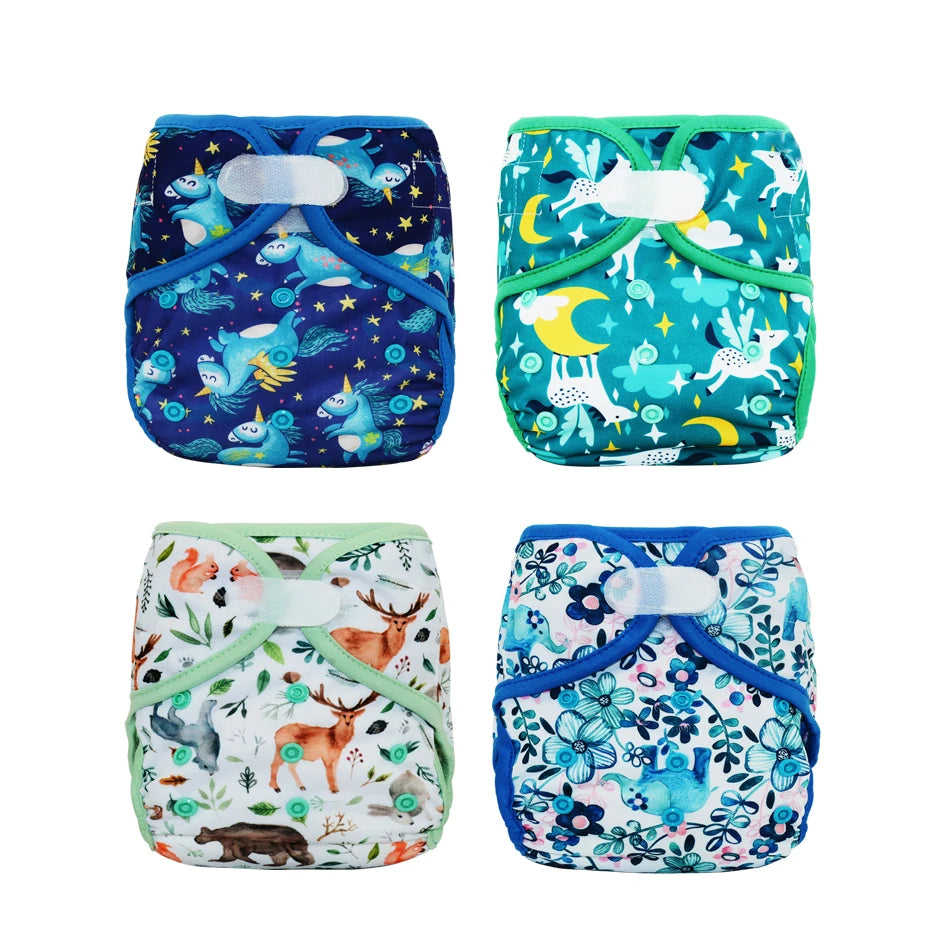 EezKoala Eco-friendly Cloth Diaper Cover Baby Washable Diaper Waterproof Baby Nappy Reusable Adjustable Pocket Diaper Hook&Loop