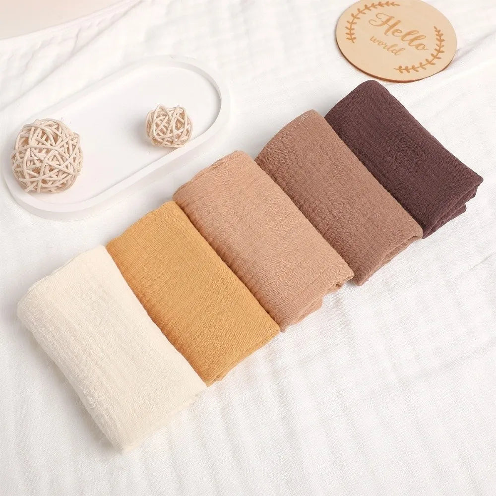 New 4-Layer Pure Cotton Baby Cotton Washcloth Absorbent Gauze Cotton Square Towels Soft Baby Towels Newborn Burp Cloth