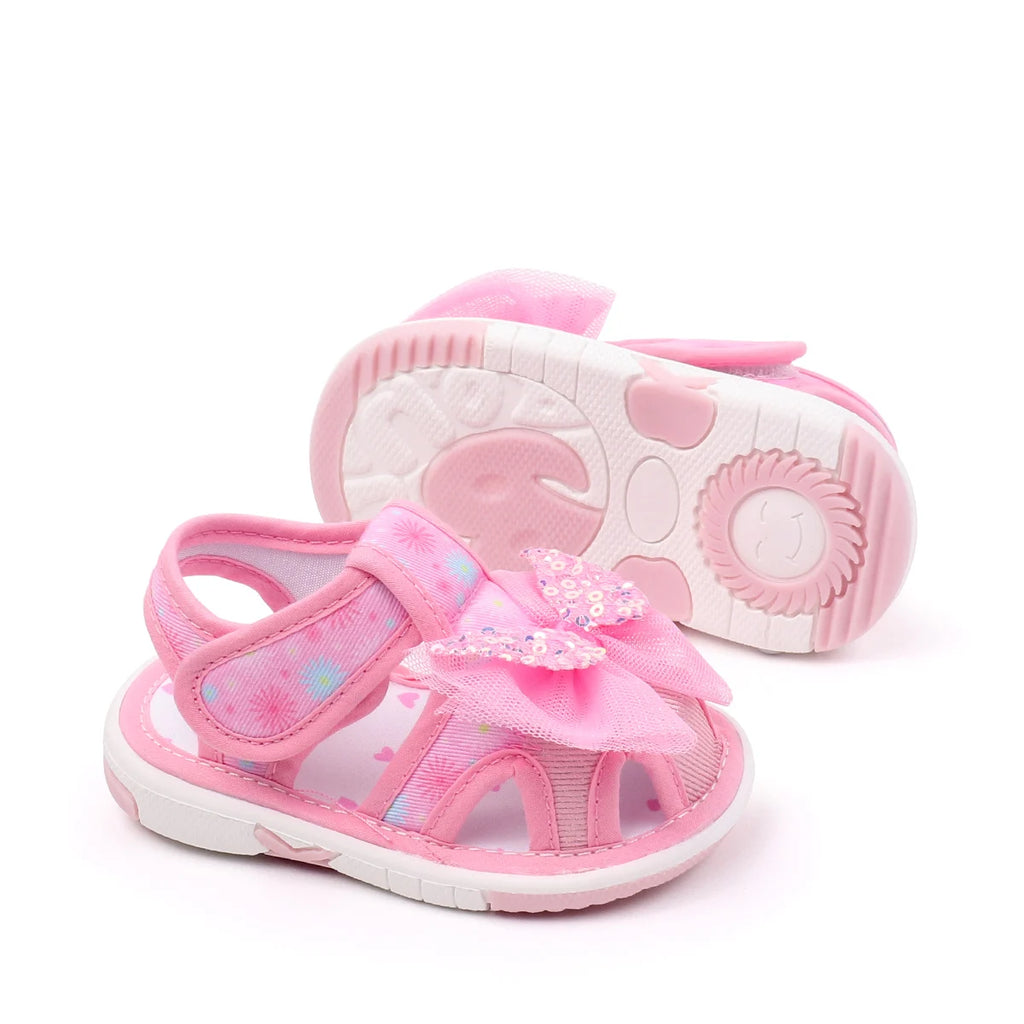 2025 0-2Y Baby Girls Baby Girls First Walking Indoor Outdoor Toddler Shoes With Squeaky Beautiful Design And Soft TPR Sole