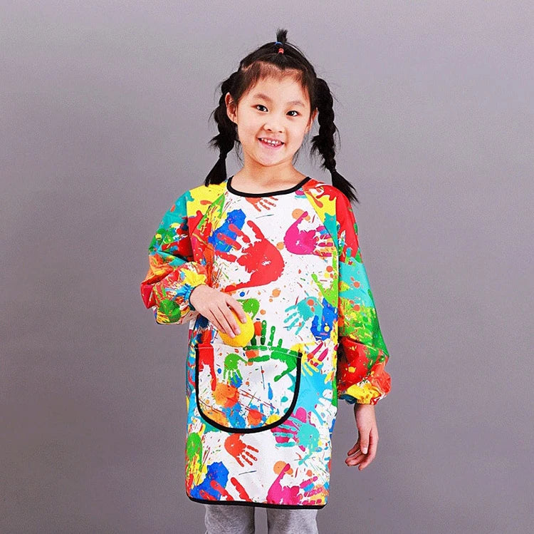 Art Apron Children's Apron - Waterproof Long Sleeved Cover Paint Apron for Children, Kindergarten Art Painting WQ005