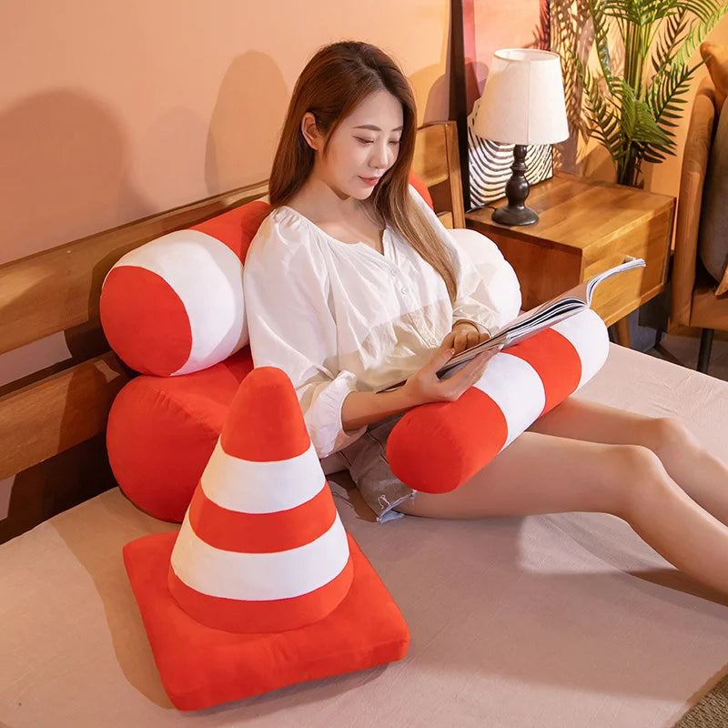 Hot Simulation Vehicle Plush Pillow Creative Roadblock Road Railing Toys Stuffed Soft For Home Decor Prop Sleeping Cushion