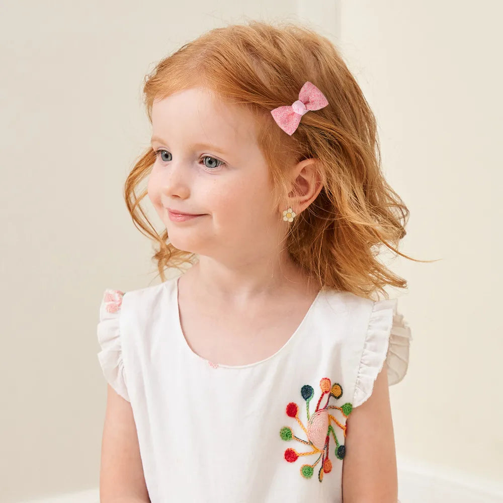 10pcs/Set Cute Butterfly Fabric Flower Bow Hair Clips for Baby Girls Children Sweet Hairpin Headwear Hair Accessories