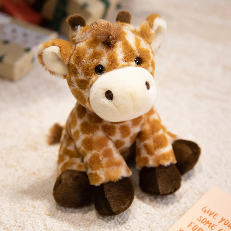Nice 23cm Lifelike Stuffed Jungle Animal Plush Toy For Kids Sitting Tiger Elephant Monkey Leopard