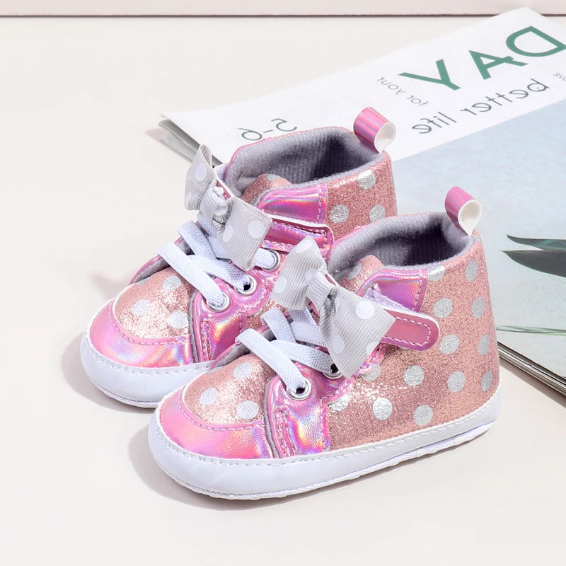 Baby Girl Spring and Autumn Butterfly Bowknot Soft Sole Comfortable Prewalker Shoes Indoor Outdoor Walking Shoes First Walkers
