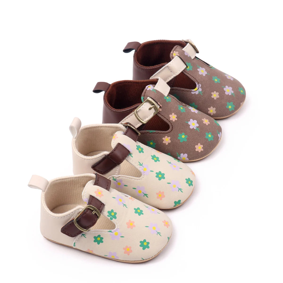 2025 Hot Selling Sping And Autumn Baby Girl's Pre-walking Casual Beautiful Toddler Shoes For 0-18M With Flower And TPR Sole