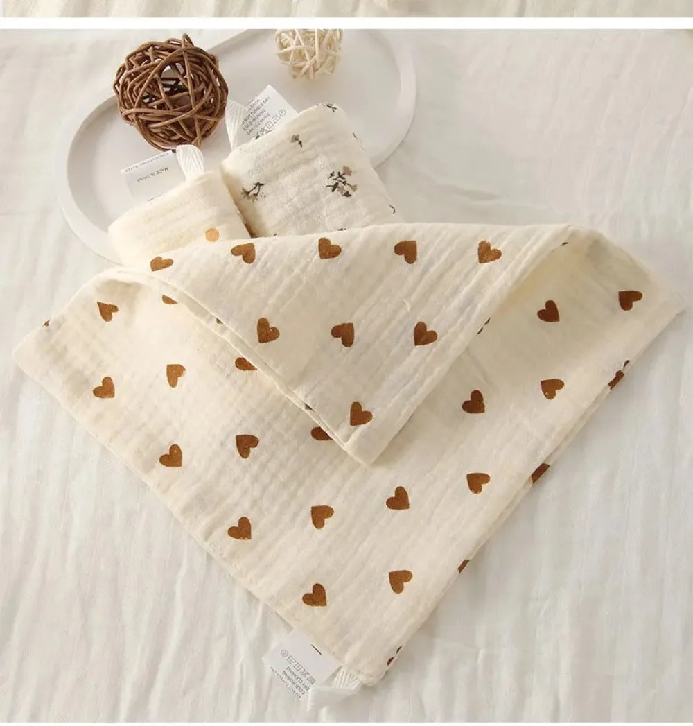 3/5Pcs 6-Layer Pure Cotton Baby Cotton Washcloth Soft Gauze Cotton Newborn Burp Cloth Absorbent Baby Towels Square Towels