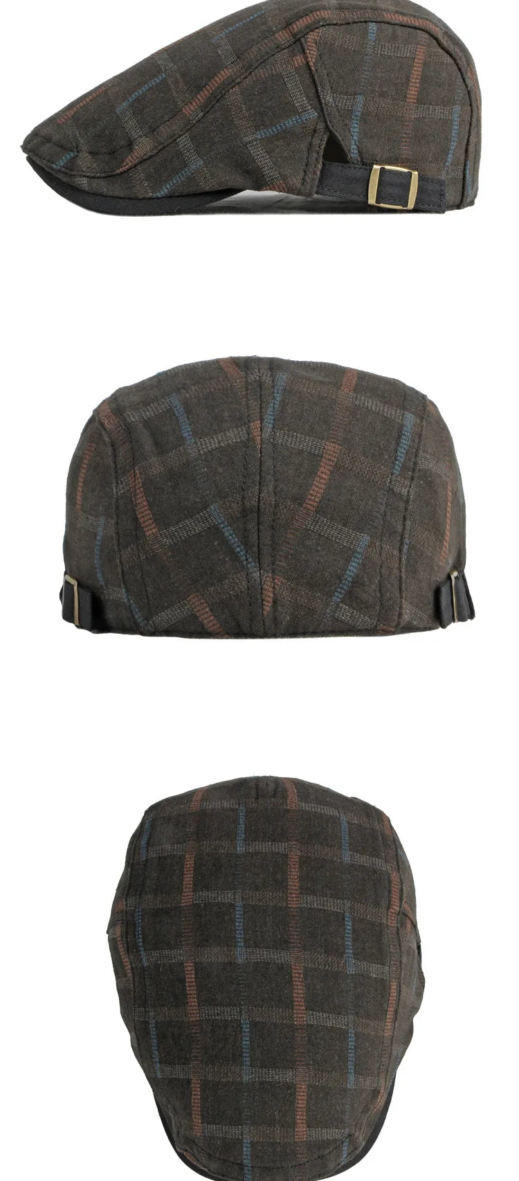 New Duckbill Hat for Men Spring Summer British Retro Fashion Plaid Casual Painter Hat Women's Beret