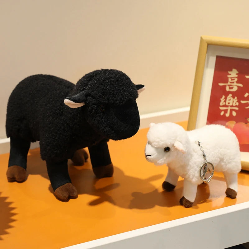 Wholesale Sale Realistic Sheep Plush Toys Soft Stuffed Standing Sheep Doll Pendants Cute Delicate Keychian Pendants Bags Decor