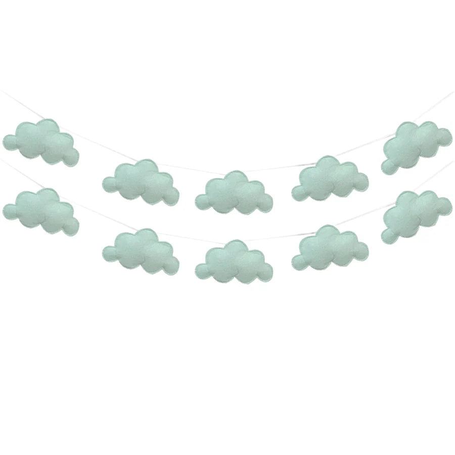 Ins Nordic Felt Cloud String Wall Hanging Decor Set 2 Piece Model Cloud String For Home Decor