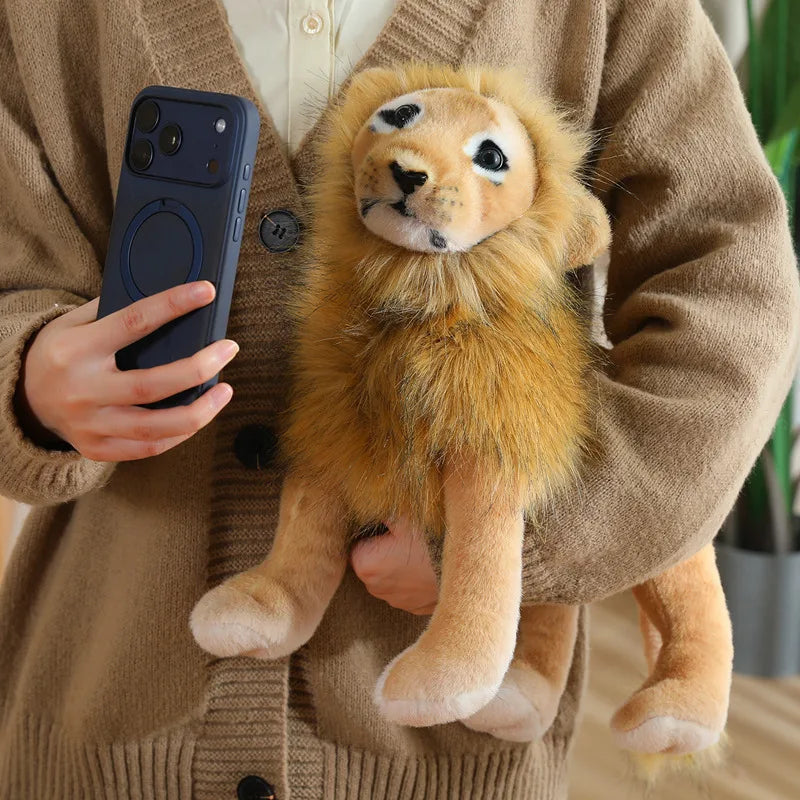 New Simulation Lion Tiger Leopard Plush Toys Home Decor Stuffed Cute Animals Dolls Gift For Children Birthday Christmas