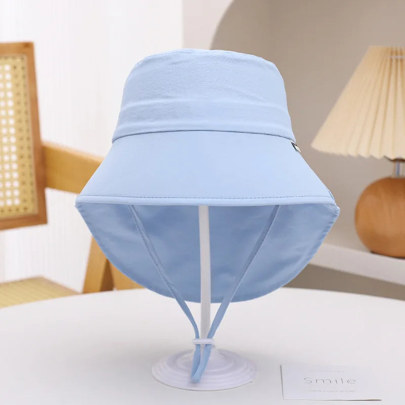 Foreign Trade Amazon Children's Fisherman Hat Extra Large Brim Quick-Dry Cape Hat Spring Summer Boys and Girls Sun Hat Beach Hat