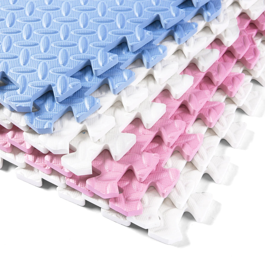 0.4 Inch/16pcs Thick Square Puzzle Mat ,30*30cm EVA Foam Baby Play Mat for Children Room Activities, Red/Yellow/Blue/Green