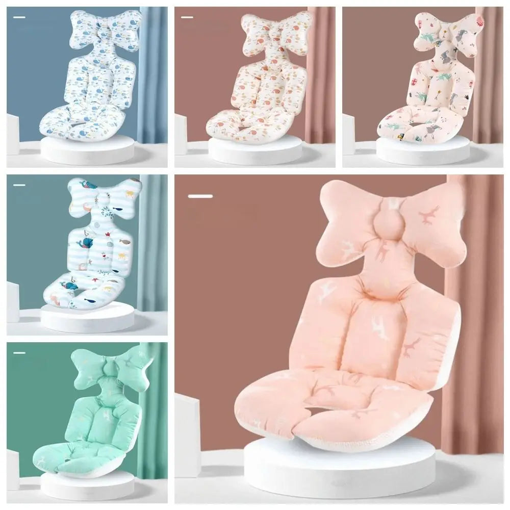 Soft Baby Stroller Cushion Comfortable Breathable Baby Pram Seat Mat Car Seat Cartoon Printed Dining Chair Cotton Pad Toddler
