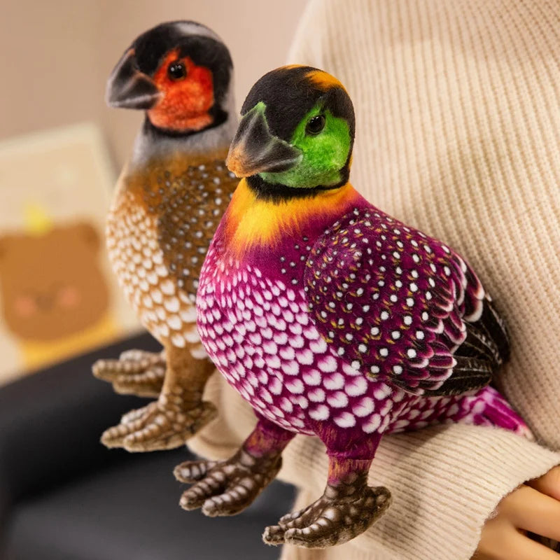 New Pretty Printing Simulation Guinea Fowl Plush Toys Cotton Stuffed Colorful Bird Doll Funny Desktop Pet Room Decor Nice Gift
