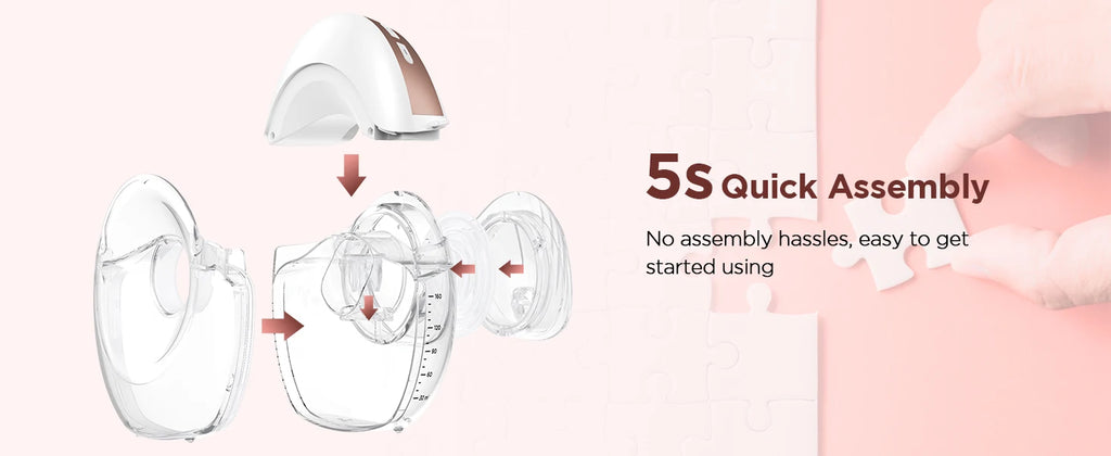 2pcs Hands Free Electric Breast Pump, Pain-Free, BPA-Free, Quick Installation 3 Modes and 12 Levels with 17/19/21/24 mm Flanges